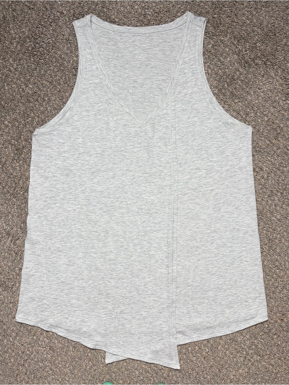 Lululemon Gray Heather Tank Top Open Slit Breathable Workout Athletic Gym